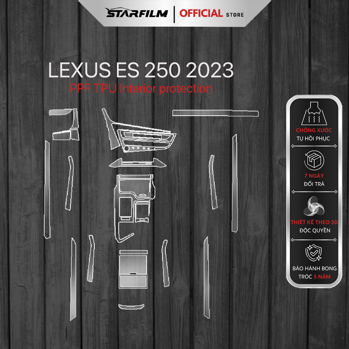 Lexus ES 250 2023 PPF TPU nội thất chống xước tự hồi phục